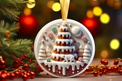 Round Christmas Ornament Sublimation|Clipart Product Image 2