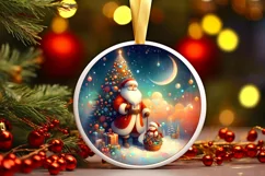 Round Christmas Ornament Sublimation|Clipart Product Image 2