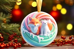 Round Christmas Ornament Sublimation|Clipart Product Image 2
