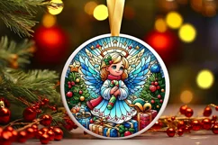 Round Christmas Ornament Sublimation|Clipart Product Image 2
