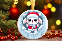 Round Christmas Ornament Sublimation|Clipart Product Image 1