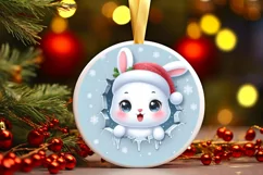 Round Christmas Ornament Sublimation|Clipart Product Image 1
