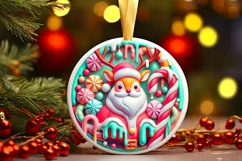 Round Christmas Ornament Sublimation|Clipart Product Image 2