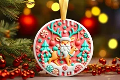 Round Christmas Ornament Sublimation|Clipart Product Image 2