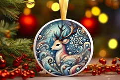Round Christmas Ornament Sublimation|Clipart Product Image 2