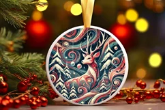 Round Christmas Ornament Sublimation|Clipart Product Image 2