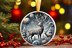 Round Christmas Ornament Sublimation|Clipart Product Image 2