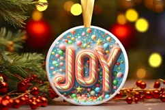 Joy Round Cute Ornament Sublimation Product Image 2