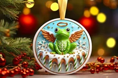 Round Christmas Ornament Sublimation|Clipart Product Image 2