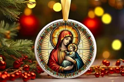 Round Christmas Ornament Sublimation|Clipart Product Image 2