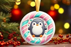 Round Christmas Ornament Sublimation|Clipart Product Image 2