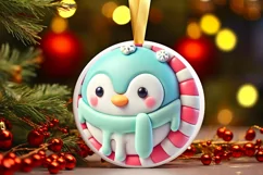 Round Christmas Ornament Sublimation|Clipart Product Image 2