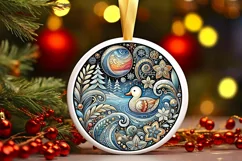 Round Christmas Ornament Sublimation|Clipart Product Image 2