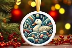 Round Christmas Ornament Sublimation|Clipart Product Image 2