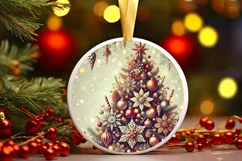Round Christmas Ornament Sublimation|Clipart Product Image 2
