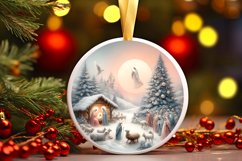 Round Christmas Ornament Sublimation|Clipart Product Image 1