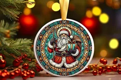 Round Christmas Ornament Sublimation|Clipart Product Image 2