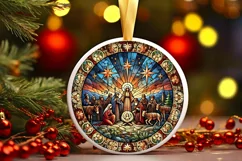 Round Christmas Ornament Sublimation|Clipart Product Image 2