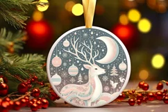 Round Christmas Ornament Sublimation|Clipart Product Image 2