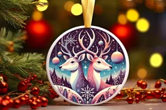 Round Christmas Ornament Sublimation|Clipart Product Image 2