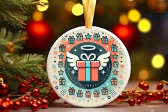 Round Christmas Ornament Sublimation|Clipart Product Image 2