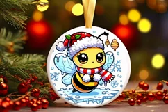 Round Christmas Ornament Sublimation|Clipart Product Image 2