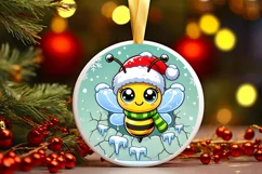 Round Christmas Ornament Sublimation|Clipart Product Image 2