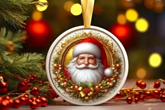 Round Christmas Ornament Sublimation|Clipart Product Image 2
