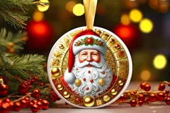 Round Christmas Ornament Sublimation|Clipart Product Image 2