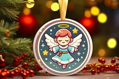 Round Christmas Ornament Sublimation|Clipart Product Image 2