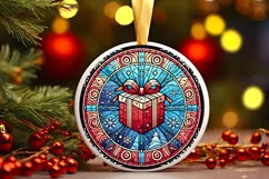 Round Christmas Ornament Sublimation|Clipart Product Image 2
