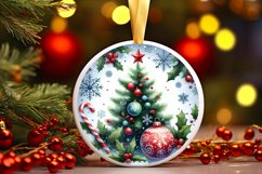 Round Christmas Ornament Sublimation|Clipart Product Image 1