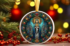 Round Christmas Ornament Sublimation|Clipart Product Image 2