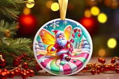 Round Christmas Ornament Sublimation|Clipart Product Image 2