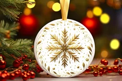 Round Christmas Ornament Sublimation|Clipart Product Image 1