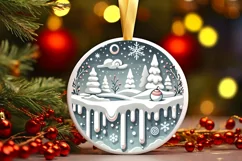 Round Christmas Ornament Sublimation|Clipart Product Image 2