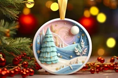 Round Christmas Ornament Sublimation|Clipart Product Image 1