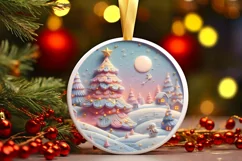Round Christmas Ornament Sublimation|Clipart Product Image 1