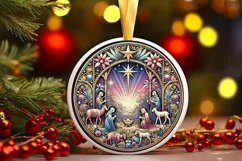 Round Christmas Ornament Sublimation|Clipart Product Image 2