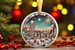 Round Christmas Ornament Sublimation|Clipart Product Image 2