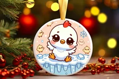 Round Christmas Ornament Sublimation|Clipart Product Image 2