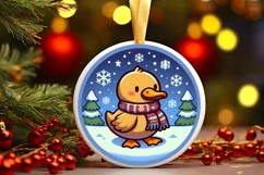 Round Christmas Ornament Sublimation|Clipart Product Image 2