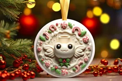 Round Christmas Ornament Sublimation|Clipart Product Image 2