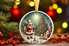 Round Christmas Ornament Sublimation|Clipart Product Image 2