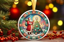 Round Christmas Ornament Sublimation|Clipart Product Image 2