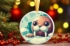 Round Christmas Ornament Sublimation|Clipart Product Image 1