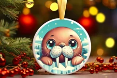 Round Christmas Ornament Sublimation|Clipart Product Image 1