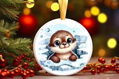 Round Christmass Ornament PNG Product Image 1