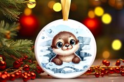 Round Christmas Ornament Sublimation|Clipart Product Image 1
