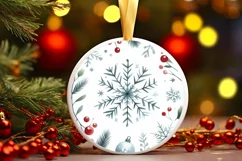 Round Christmas Ornament Sublimation|Clipart Product Image 3